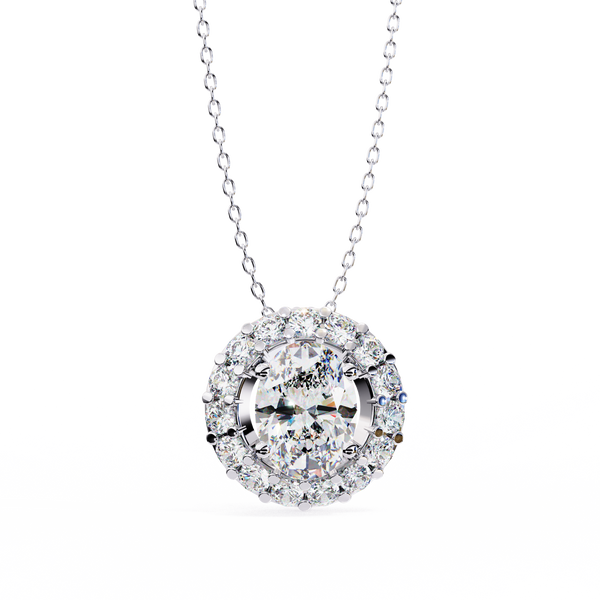Natural Diamond Lumineux Oval Pendant