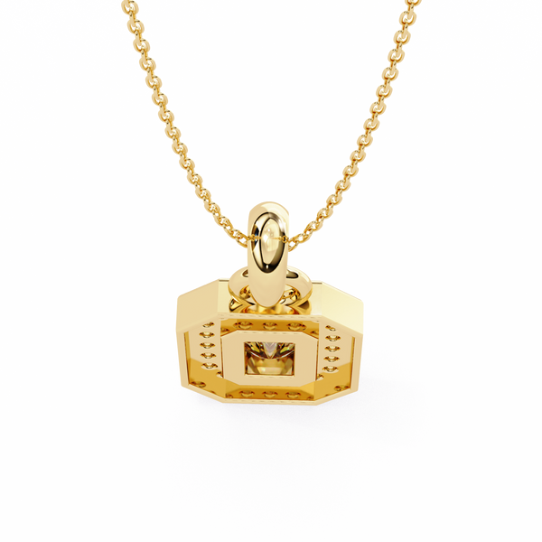 Natural Diamond Empire Halo Pendant