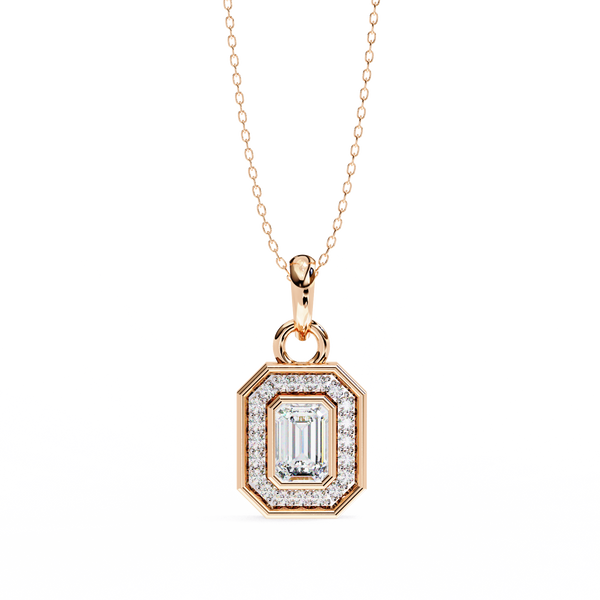 Natural Diamond Empire Halo Pendant