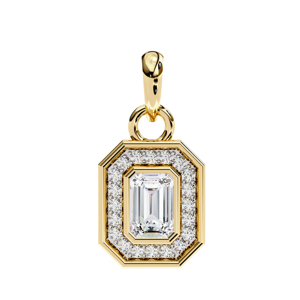 Natural Diamond Empire Halo Pendant