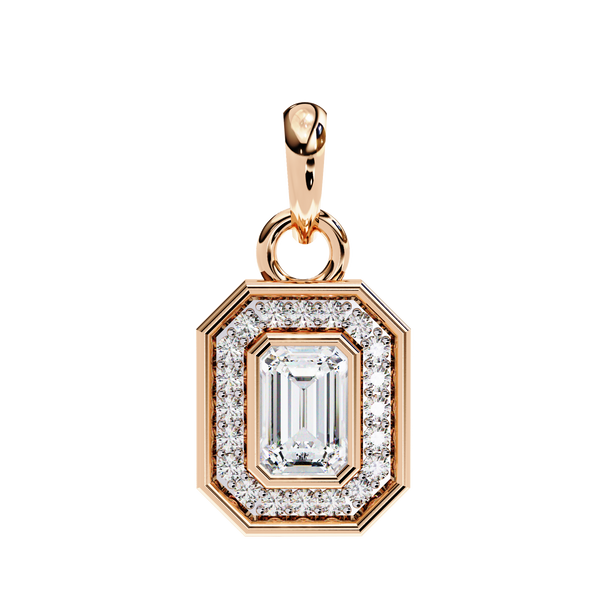 Natural Diamond Empire Halo Pendant