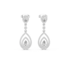 Larmes Double Pear Halo Diamond Drop Earring