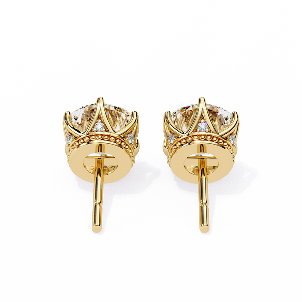 Brilliant Round Cut Natural Diamond Stud Earrings