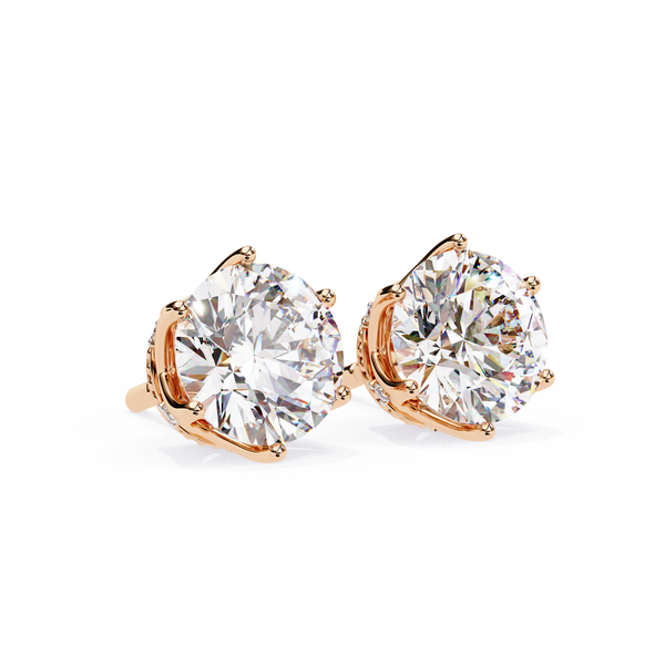 Brilliant Round Cut Natural Diamond Stud Earrings