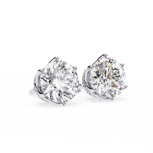 Brilliant Round Cut Natural Diamond Stud Earrings