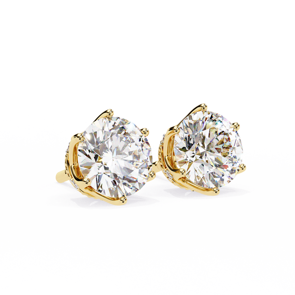 Brilliant Round Cut Natural Diamond Stud Earrings