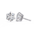 White Gold Six-Prong Crown Round Diamond Stud Earrings
