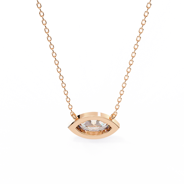 Marquise-Cut Evil Eye Natural Diamond Pendant