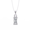 White Gold Emerald Cut Diamond Art Deco Pendant
