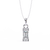 White Gold Emerald Cut Diamond Art Deco Pendant