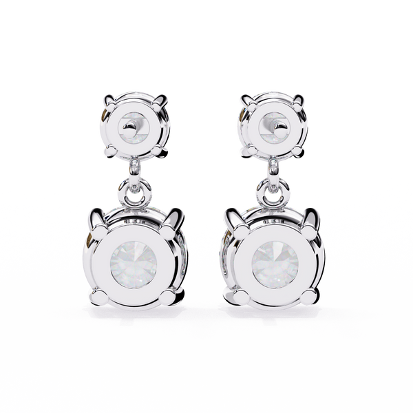 Classic Two-Stone Diamond Drop Earrings