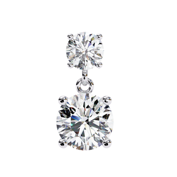 Classic Two-Stone Diamond Drop Earrings