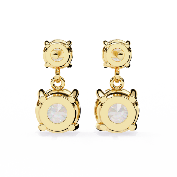 Classic Two-Stone Diamond Drop Earrings