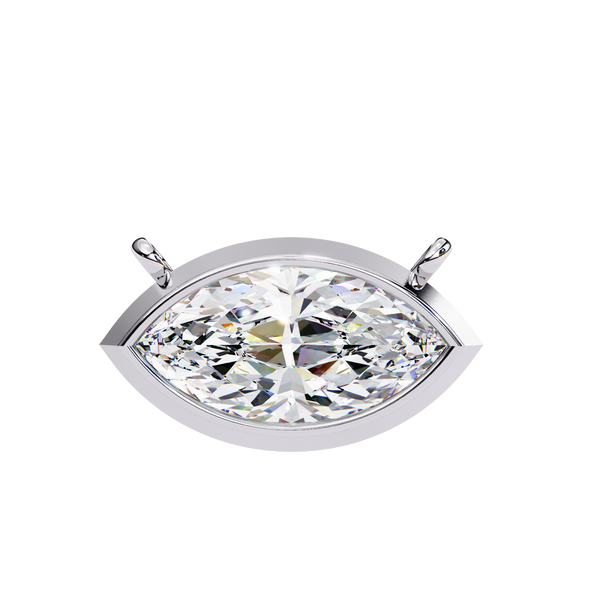 Marquise-Cut Evil Eye Natural Diamond Pendant