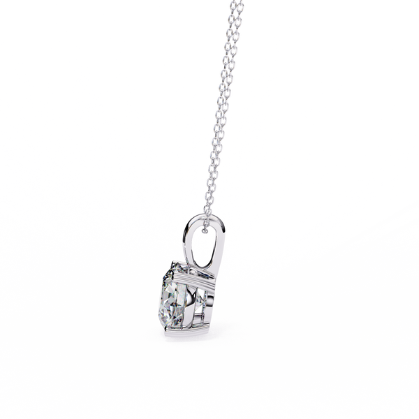 Round Solitaire Double Claw Prong Pendant
