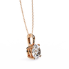Rose Gold Round Brilliant Diamond Four-Prong Solitaire Pendant