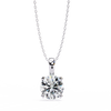Round Solitaire Double Claw Prong Pendant