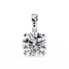 Round Solitaire Double Claw Prong Pendant