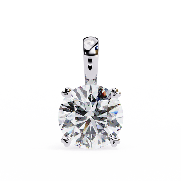 Round Solitaire Double Claw Prong Pendant