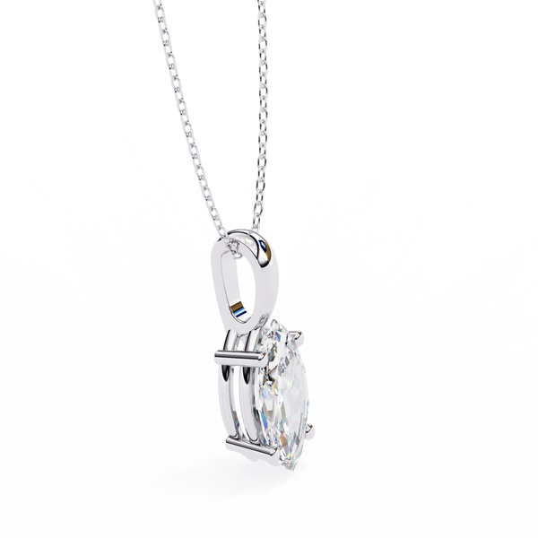 Graceful Marquise Diamond Solitaire Pendant