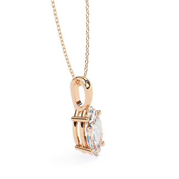 Graceful Marquise Diamond Solitaire Pendant