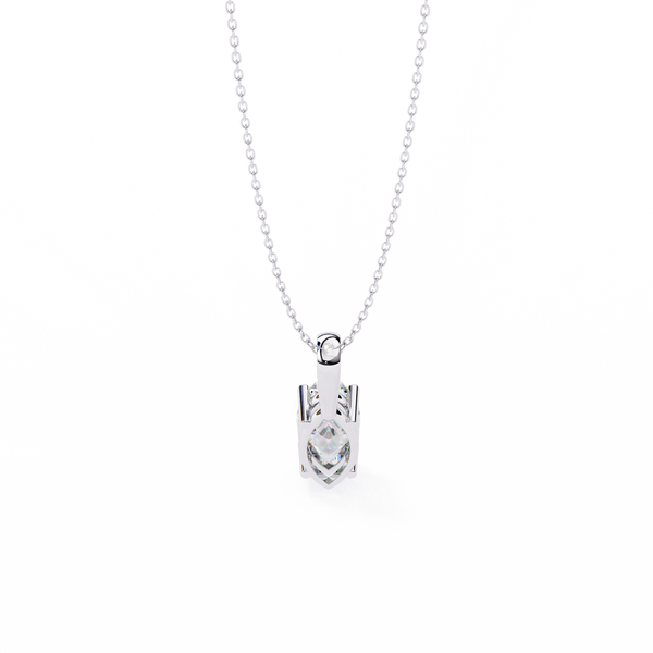 Graceful Marquise Diamond Solitaire Pendant