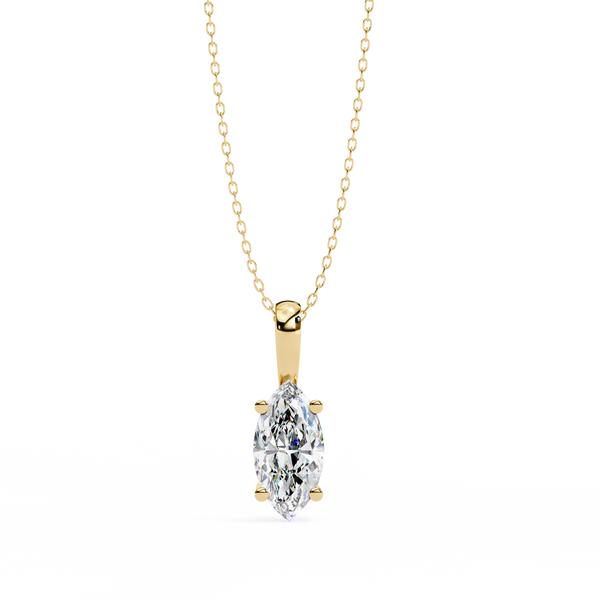 Graceful Marquise Diamond Solitaire Pendant