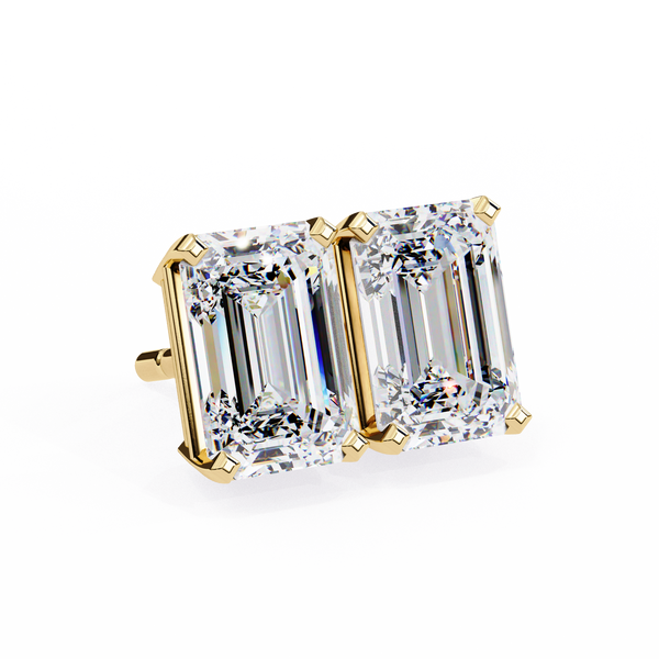 Emerald Cut Diamond Stud Earrings