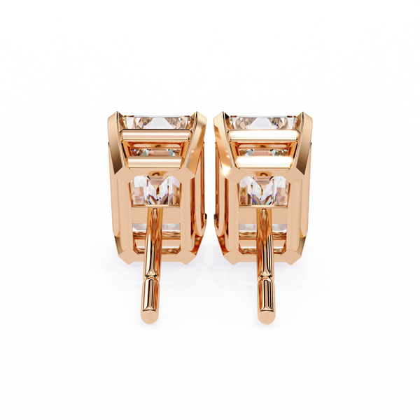 Emerald Cut Diamond Stud Earrings