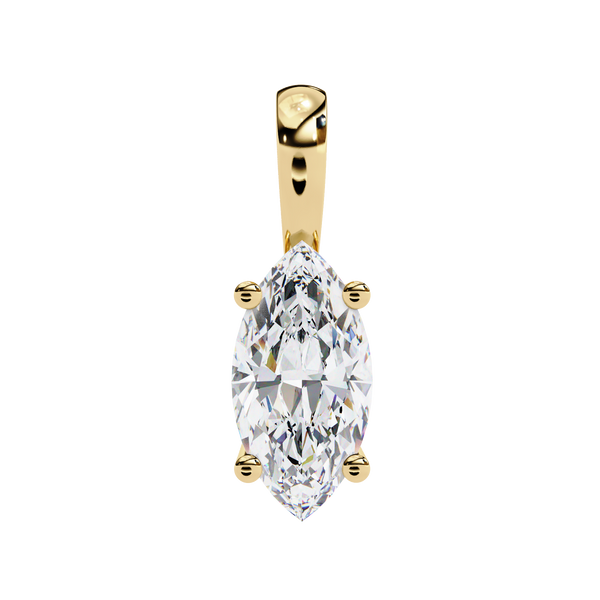 Gold Marquise Diamond Solitaire Pendant
