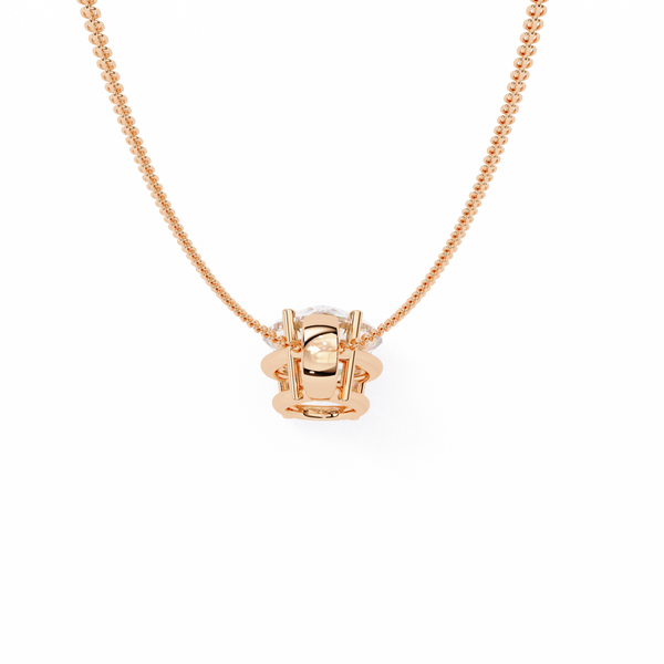 Rose Gold Pear Cut Diamond Solitaire Pendant