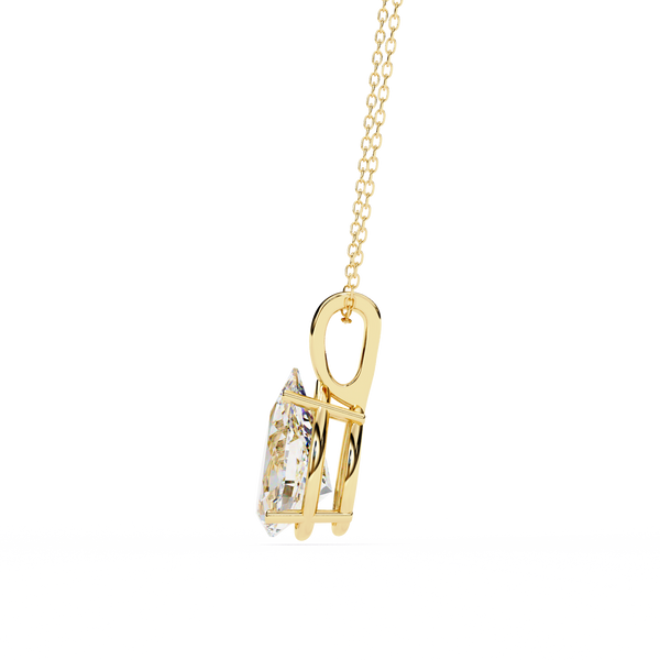 Gold Pear Cut Diamond Solitaire Pendant
