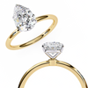 Yellow Gold Pear Cut Solitaire Diamond Engagement Ring