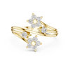 Fiore Twin Flower Diamond Bypass Ring