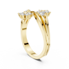 Fiore Twin Flower Diamond Bypass Ring