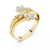 Fiore Twin Flower Diamond Bypass Ring