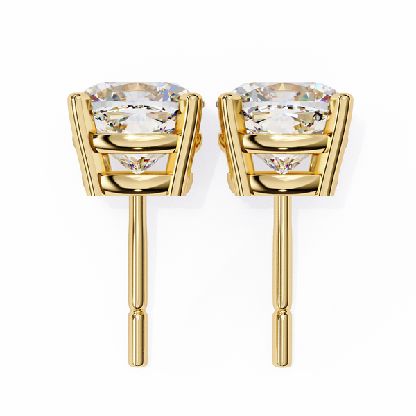 Cushion-Cut Natural Diamond Stud Earrings