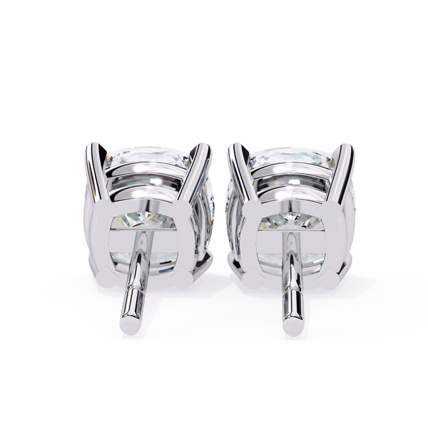 Cushion-Cut Natural Diamond Stud Earrings