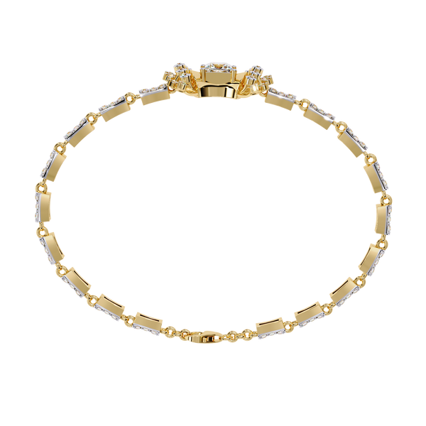 Yellow Gold Stella Princess Star Diamond Bracelet
