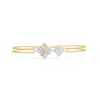 Yellow Gold Duo Rhombus Diamond Chain Bracelet