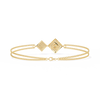 Yellow Gold Duo Rhombus Diamond Chain Bracelet