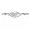 White Gold Cushion Halo Diamond Chain Bracelet