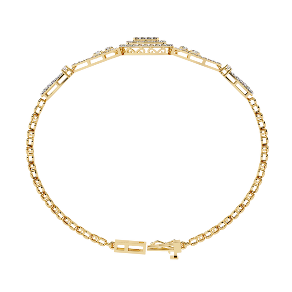 Yellow Gold Regalia Cushion Halo Diamond Bracelet