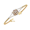Yellow Gold Clover Halo Swirl Diamond Bracelet