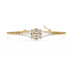 Yellow Gold Clover Halo Swirl Diamond Bracelet