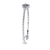 White Gold Clover Halo Diamond Bracelet