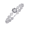 White Gold Halo Medallion Diamond Link Bracelet