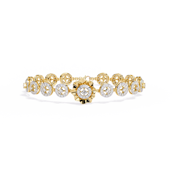 Yellow Gold Orbis Circle Station Diamond Bracelet