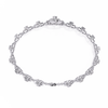 White Gold Halo Medallion Diamond Link Bracelet