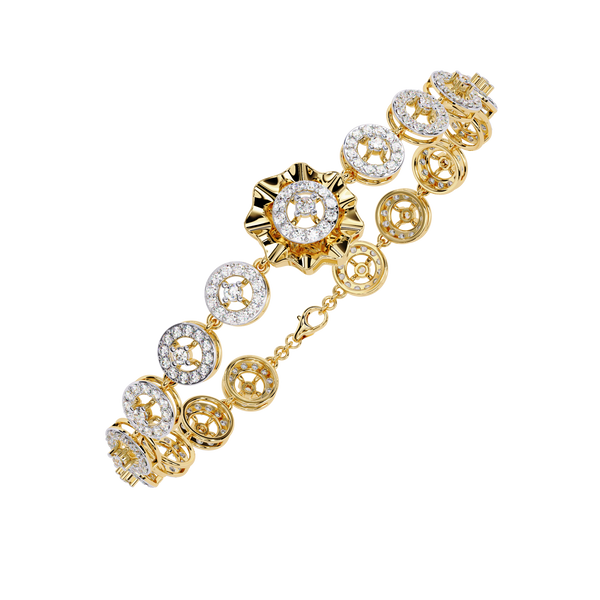 Yellow Gold Orbis Circle Station Diamond Bracelet